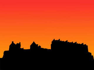 Edinburgh castle at sunset