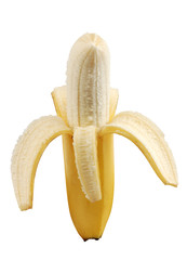 Banane isoliert auf weßem Hintergrund