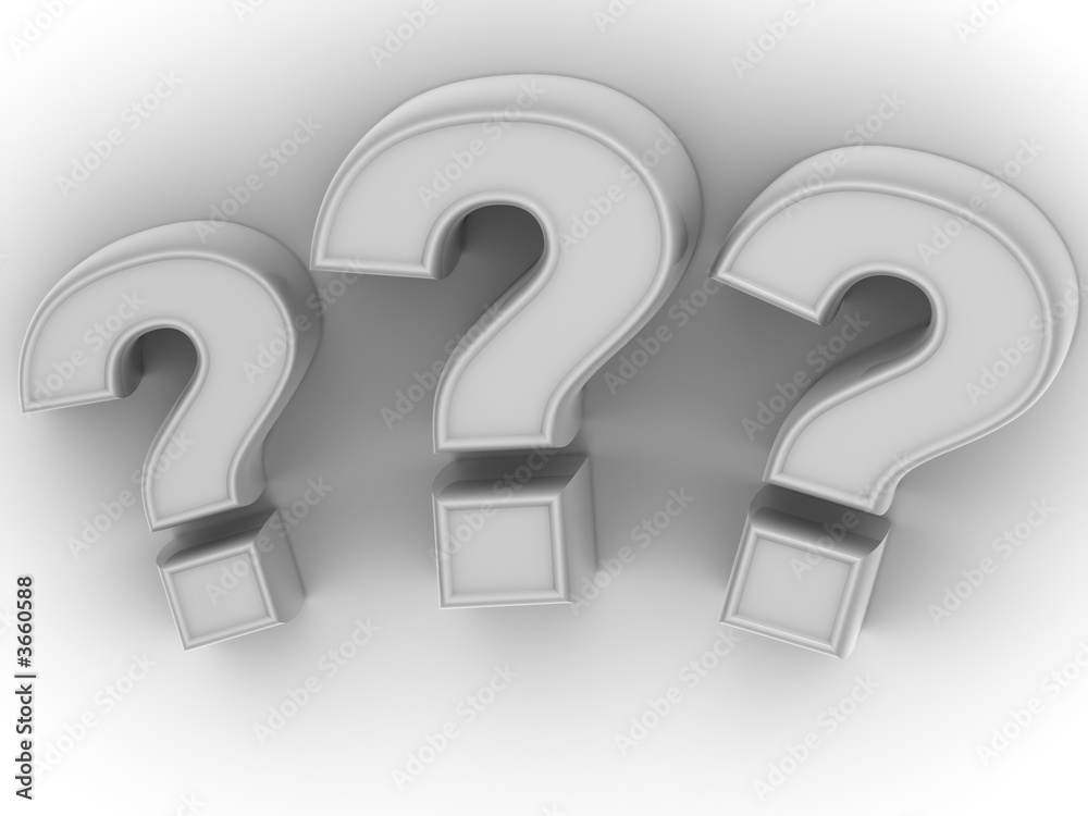 Poster three signs on a question