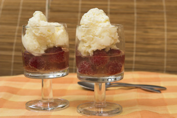 Two Raspberry  Cream Desserts