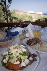 greek island taverna lunch  sea view