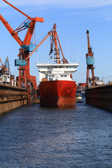 Vessel in the shipyard  