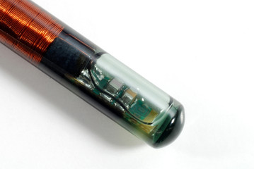 Close up pictures of different tags used in RFID 