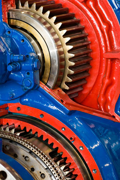 inner parts of an powerful naval engine