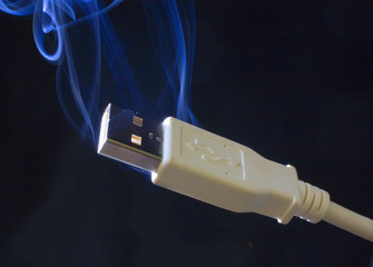 USB connector that transmits data so fast that it's smoking