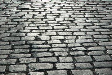 Cobbles on the street - can be used as background