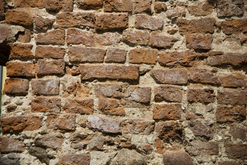 old bricks background red whit stone