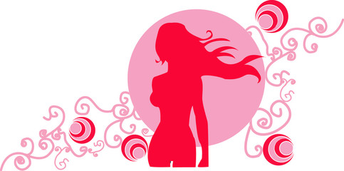 Obraz na płótnie Canvas silhouette femme en rouge