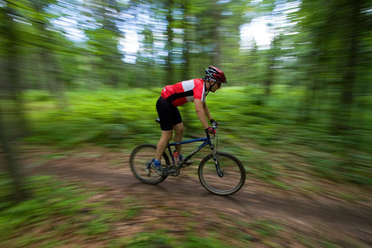 Mountain Biker with blurred background