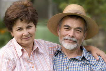 romantic senior couple