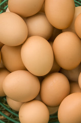 basket of brown eggs