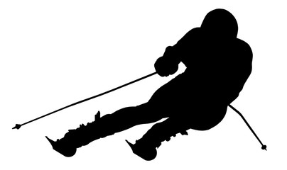 Silhouette of a skier. Sports. Winter. Snow. Extreme.