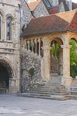 Fototapeta na wymiar Old courtyard and steps