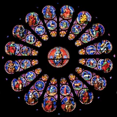 Fototapete Befleckt Buntglas der Kathedrale von Tournai