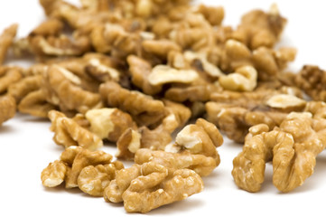 series object on white food - walnut close up