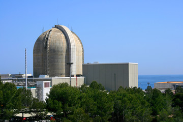 Nuclear power plant by the sea in Vandellos (Tarragona, Spain)