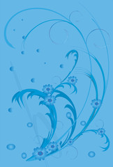 Fototapeta na wymiar fine flower ornament in blue colour
