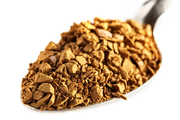 Instant coffee in spoon