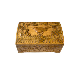 Wooden casket with a carved ornament