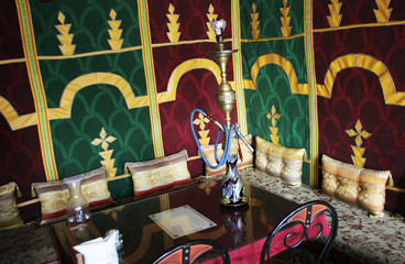  Interior of a Moroccan restaurant 