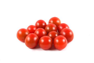 Cherry tomatoes isolated on white