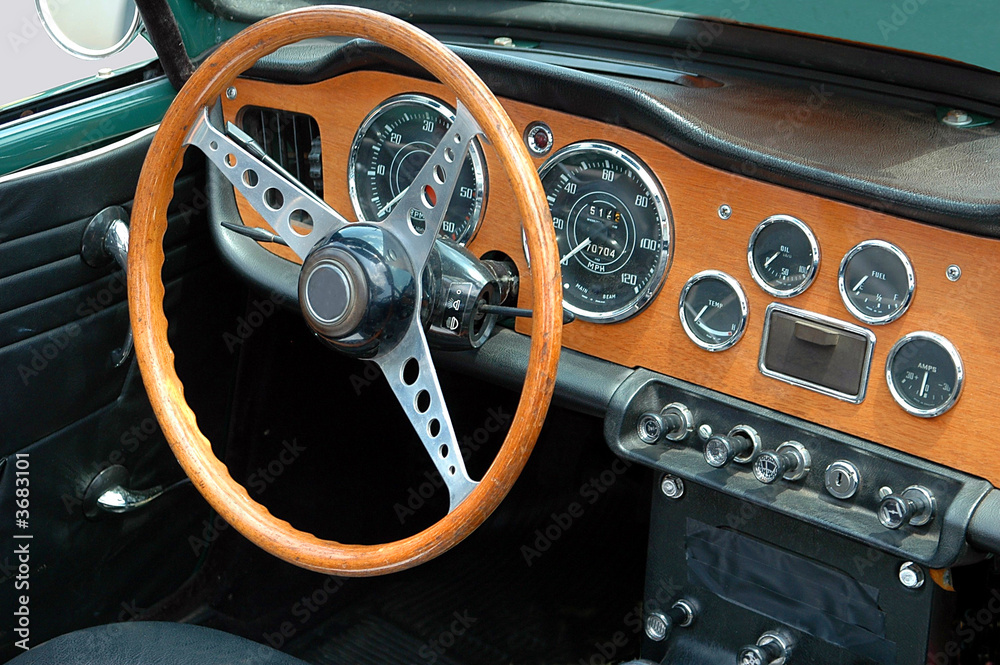 Canvas Prints classic sports car interior