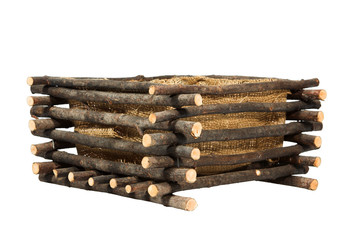 Square flower basket made from twigs