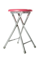 Pink aluminium stool