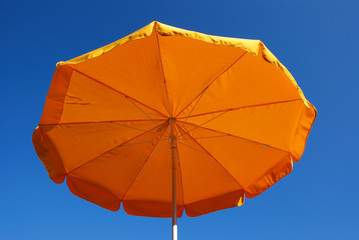 Bright yellow sunshade parasol