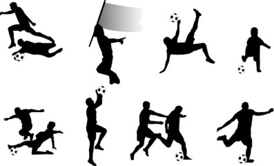 soccer player silhouettes