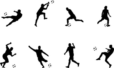 Fototapeta na wymiar soccer player silhouettes