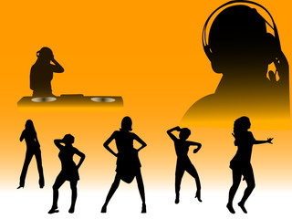 clubbing dance silhouettes