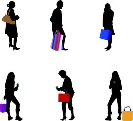 shopping silhouettes