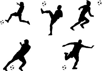 soccer player silhouettes