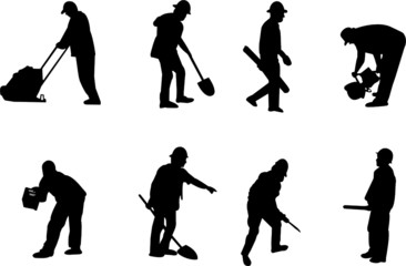 Naklejka premium workers silhouettes