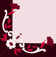 Bordo angolo fiorito bordeaux