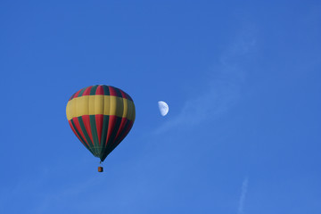 Fototapeta na wymiar Hot air balloon and Moon