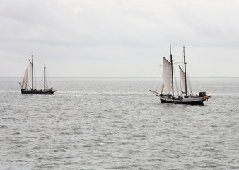 Fototapeta premium Sailingboats on the waddenzee