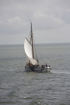 Sailingboat on the waddenzee
