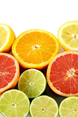 Fototapeta na wymiar Citrus Fruit on White Background