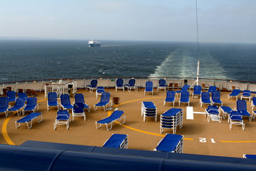 A luxory ocean liner on the sea