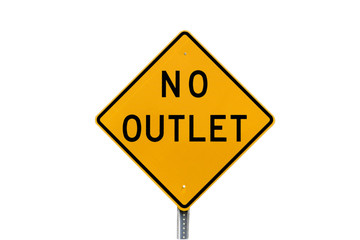 no outlet road sign isolated on white