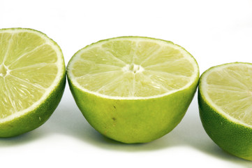 Three Fresh Cut Limes
