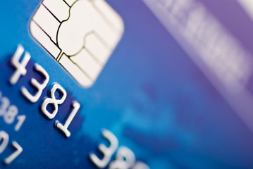 Close-up of  chip on a credit card .shallow depth of focus