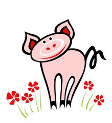 Amusing pig