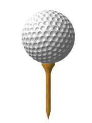 Golf ball on tee