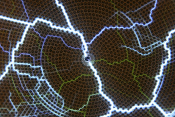 Plasma discharge in a concentric dotted pattern