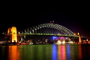 Sydney Harbour Bridge at night..