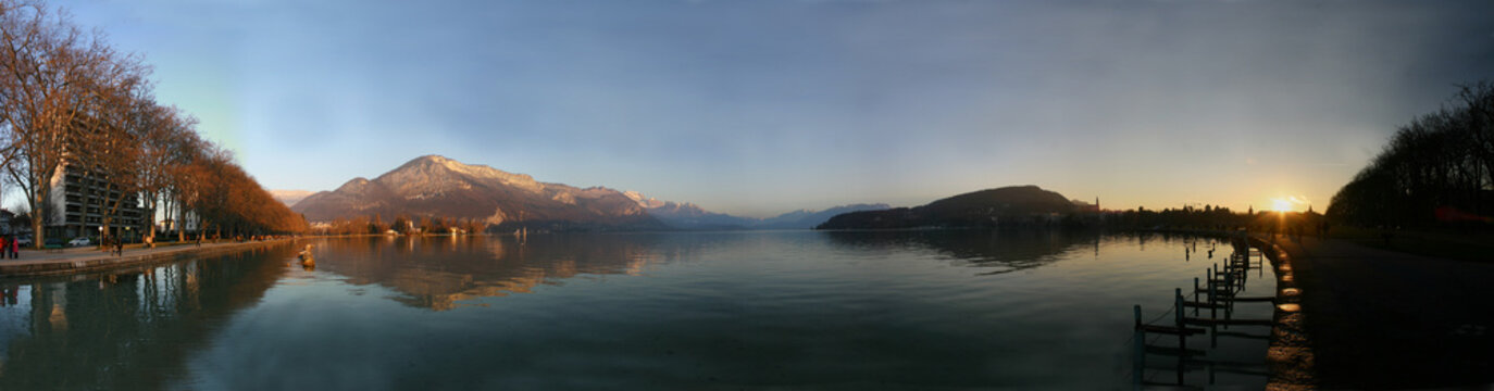 Annecy Lake Landscape Sunset