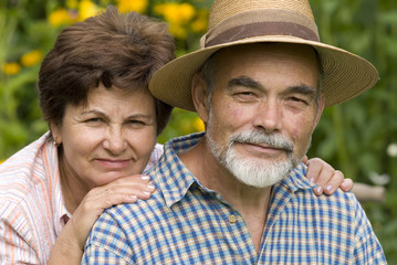 romantic senior couple